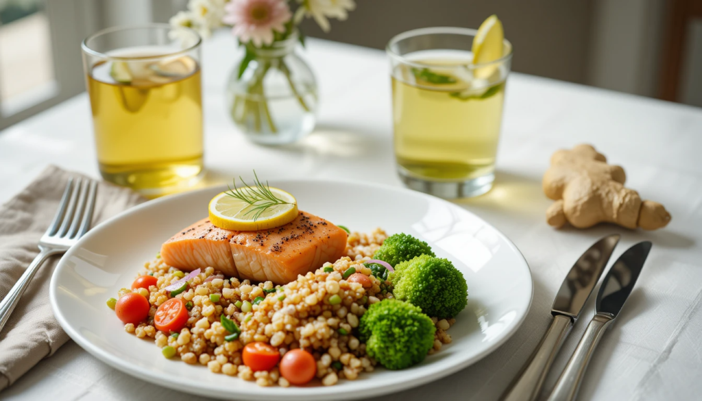 un plato de dieta antiinflamatoria
