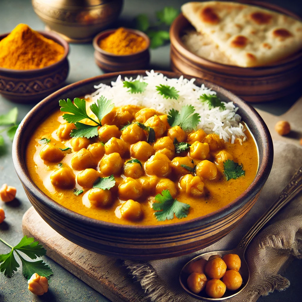curry de garbanzo con curcuma